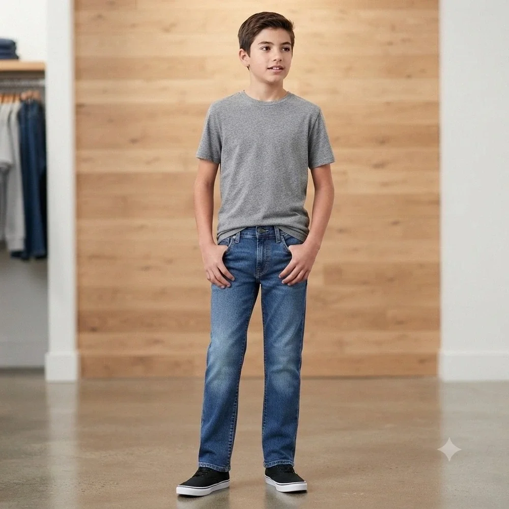 Old Navy Boys Size 16 Straight Jeans Blue Denim Pants School Adjustable Waist